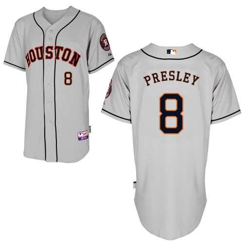 Alex Presley #8 Youth Baseball Jersey-Houston Astros Authentic Road Gray Cool Base MLB Jersey